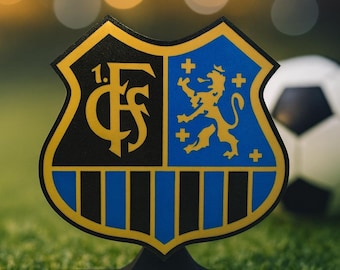 Caja de luz 3D de fútbol FCS | Lámpara de pared LED | Decoración para aficionados del Saarbrücken | Idea de regalo para aficionados al fútbol | Lámpara para aficionados al fútbol | Logotipo del club