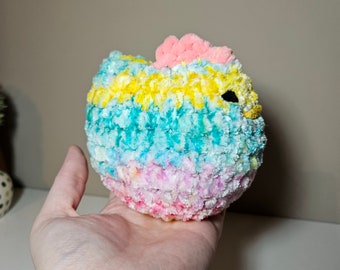 Rainbow crochet chicken