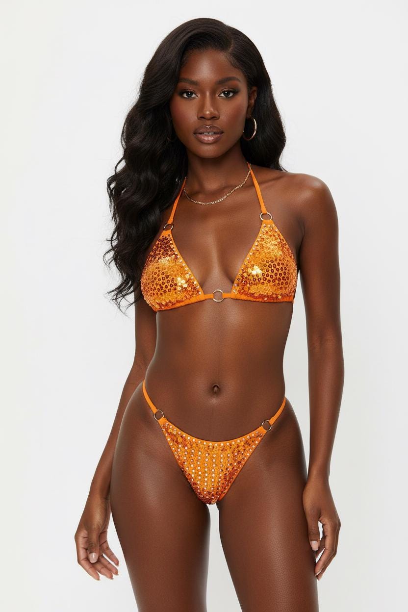 Neon orange bikini - Etsy 日本