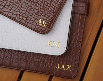 Custom Retro Brown Texture Vegan Leather iPad 11 10th Gen Case, iPad Cover for Air 11” 13”2025, Pro 11” 13” 2024 , iPad Mini 6 7