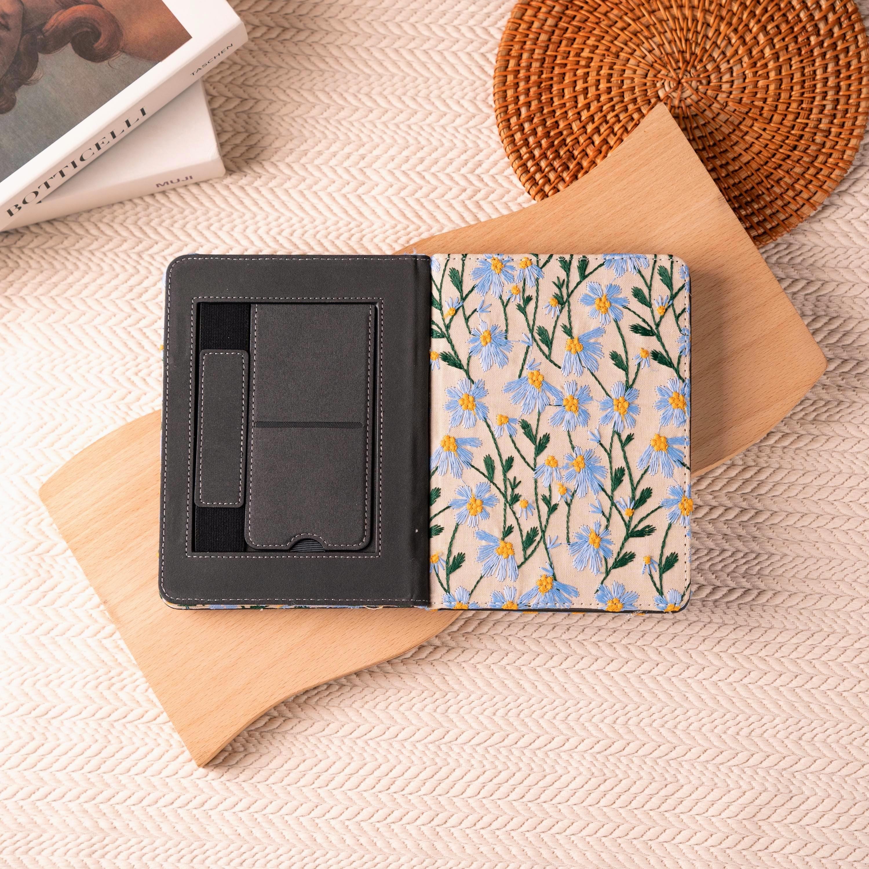Embroidered Floral Kindle Case, Only Blue Daisy Paperwhite 12th ...