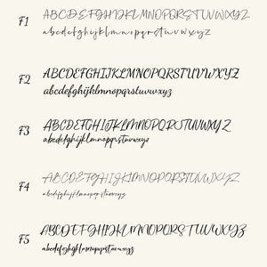 Peut inclure: Image pr&eacute;sentant six styles de police diff&eacute;rents, &eacute;tiquet&eacute;s de F1 &agrave; F6, avec les alphabets majuscules et minuscules. Le texte "Choisissez votre style de police" est en haut, avec une note sur la personnalisation.