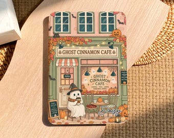 Ghost Cinnamon Cafe Kindle Kobo Case,Custom Name Kindle 11th Gen 6” Case,Paperwhite 7” 2024 Case,Kobo Clara Cove ,Halloween Book Lover Gift