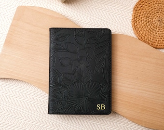 Retro Black Flower Leather kindle case, kindle paperwhite 12th 7&#39;&#39; case, personalization Kindle Case, All new kindle 6&#39;&#39; 2024 11th case