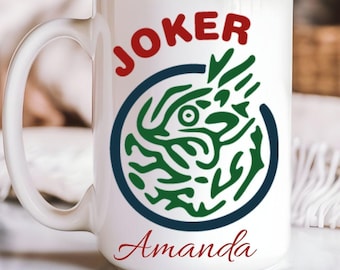 Mahjong Joker Coffee Tea Mug 15oz Personalized Birthday Gift Idea Mah Jongg Lovers Cup Mahjong Game Day Mug Player Hostess Gift