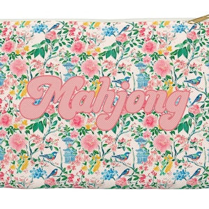 Elegante Mahjong Sparrows chinoiserie klein accessoirezakje, verjaardagscadeau speler, MahJongg Game Lover-cadeau, winstgeld League Card Bag