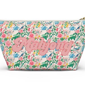 Elegante bolsa para monedas y dados de Mahjong con forma de gorriones chinoiserie, regalo de cumpleaños para jugadores, regalo para amigos amantes del Mahjong y premio de torneo.
