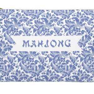 Elegante bolsa grande con flores para accesorios de Mahjong, regalo de cumpleaños para jugadores, regalo para amigos y amantes del Mahjong, bolsa para cartas de Mahj Tiles Money League