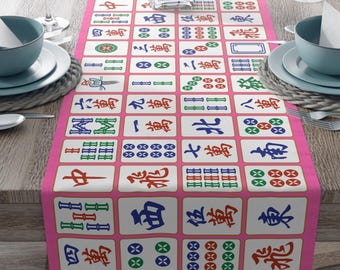 Mahjong Table Runner 16x72in Birthday Gift MahJongg Table Cloth Mahjong Friends Hostess Gift MahJongg Game Lover Gift