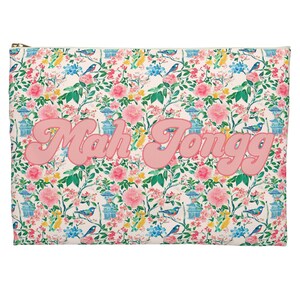 Elegante MahJongg Sparrows chinoiserie groot accessoirezakje, verjaardagscadeau speler, MahJongg Game Lover-cadeau, tegels Money League-kaarttas