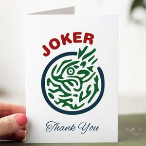 Biglietti di ringraziamento Mahjong con design a tessere Joker, graziosi articoli di cancelleria per gli amanti del gioco Mahjong