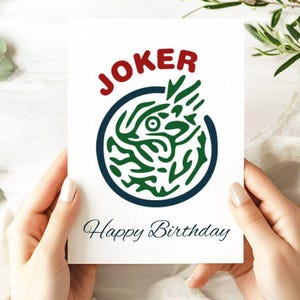 Biglietti di auguri di buon compleanno Mahjong con motivo a tessere Joker, articoli di cancelleria carini per gli amanti del gioco Mahjong