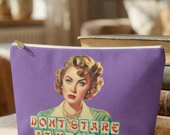 "Lustiges Retro blondes Mahjong ""Don't Stare At My Rack"" Lila Tile Beutel Spieler Geburtstagsgeschenk Mah Jongg Spiel Enthusiasten Tasche."