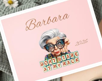 "Sarkastische Mahjong Old Lady ""Don't starre at My Rack"" NMJL Karte Vinyl Aufkleber Geschenk für Mahjong Spieler Lustiges Mah Jongg League Cover Label."