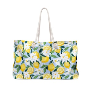 Borsa con tessere e rastrelliere per Mahjong, borsa oversize per il giorno del gioco Mah Jongg, idea regalo di compleanno per gli amanti del gioco, divertente borsa da torneo con motivo a limone. immagine 5