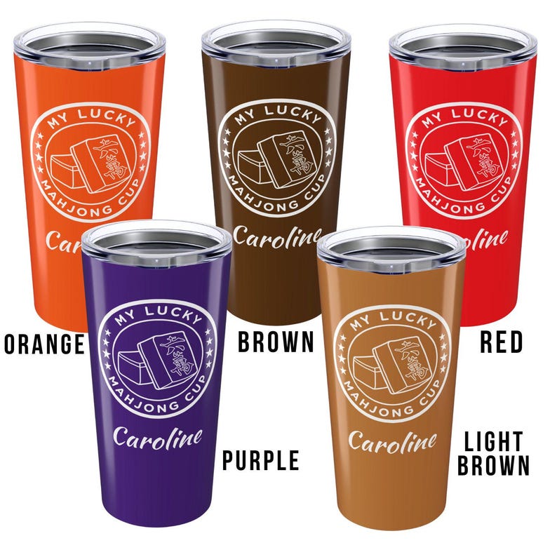 Personalized Mahjong Tumbler: Stainless Steel Travel Cup, 20oz image 6