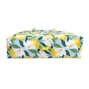 Borsa con tessere e rastrelliere per Mahjong, borsa oversize per il giorno del gioco Mah Jongg, idea regalo di compleanno per gli amanti del gioco, divertente borsa da torneo con motivo a limone. immagine 7