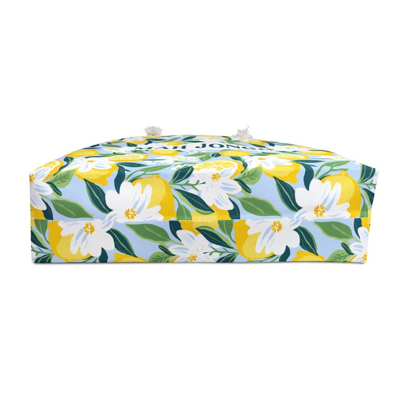 Borsa con tessere e rastrelliere per Mahjong, borsa oversize per il giorno del gioco Mah Jongg, idea regalo di compleanno per gli amanti del gioco, divertente borsa da torneo con motivo a limone. immagine 7
