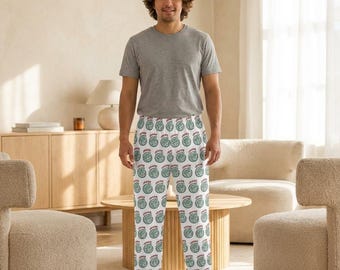 Mahjong Men's Pajama Pants with Jokers Gift for Game Lovers Mah Jongg Sleepwear Lounge Pants