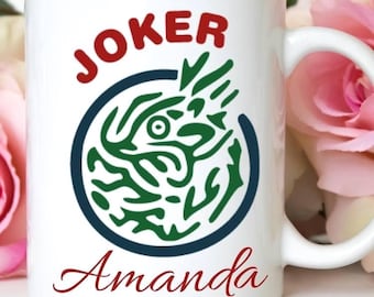 Mahjong Coffee Tea Mug 11oz with Joker Personalized Birthday Gift Mah Jongg Lovers Cup Lucky Game Day Mug Party Tournament Hostess Present