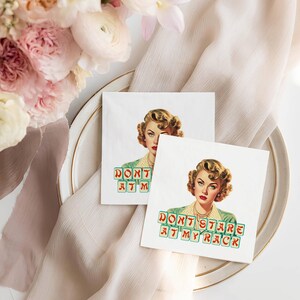 Grappige Mahjong-servetten Mah Jongg-feestcadeau "Don't Stare at My Rack" retro cocktailservetten afbeelding 5