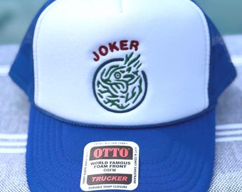 Mahjong Otto Trucker Hat with Embroidered Joker Player Gift Mah Jongg Game Day Tournament Cap