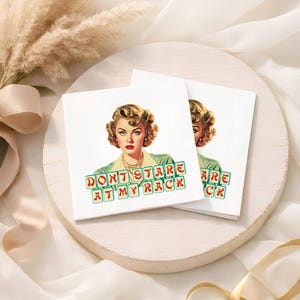 Grappige Mahjong-servetten Mah Jongg-feestcadeau "Don't Stare at My Rack" retro cocktailservetten afbeelding 2