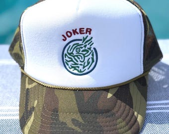 Mahjong Otto Trucker Hat with Embroidered Joker Player Gift Mah Jongg Game Day Tournament Cap