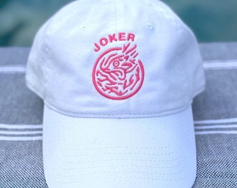 Niedlicher Sommer Mahjong Hut mit gesticktem rosa Joker Spiel-Liebhaber-Geschenk OTTO unauffällige Baumwoll-Baseballmütze Passende Spieltag-Hüte