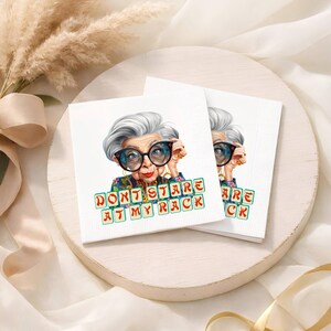 Grappige Mahjong-servetten Mah Jongg-feestcadeau "Don't Stare at My Rack" retro cocktailservetten afbeelding 3