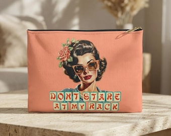 Mahjong Sarkastisch 'Don't Stare at My Rack' Kleine Zubehör Tasche Nettes Geburtstagsgeschenk für Spiel Liebhaber Mah Jongg Karte Würfel Tasche