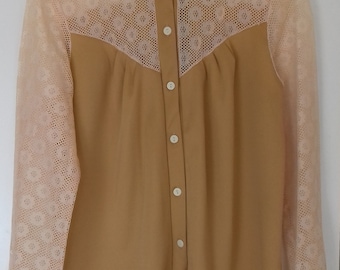 Romantische Vintage-Bluse mit Spitze