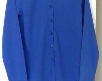 chemise bleu cobalt vintage