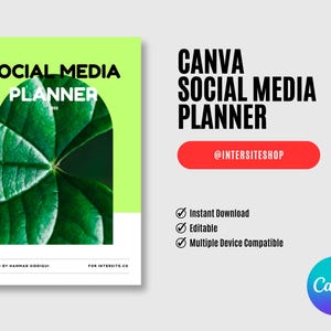 Canva Social Media Planner for Instagram, Youtube, Twitter, Tiktok