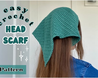 Crochet Bandana Head Scarf Pattern – Easy Beginner Project (PDF Pattern)