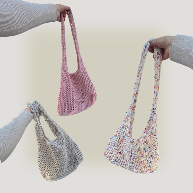 Easy Crochet Beach Bag Pattern – DIY Market Tote, Beginner-friendly ...