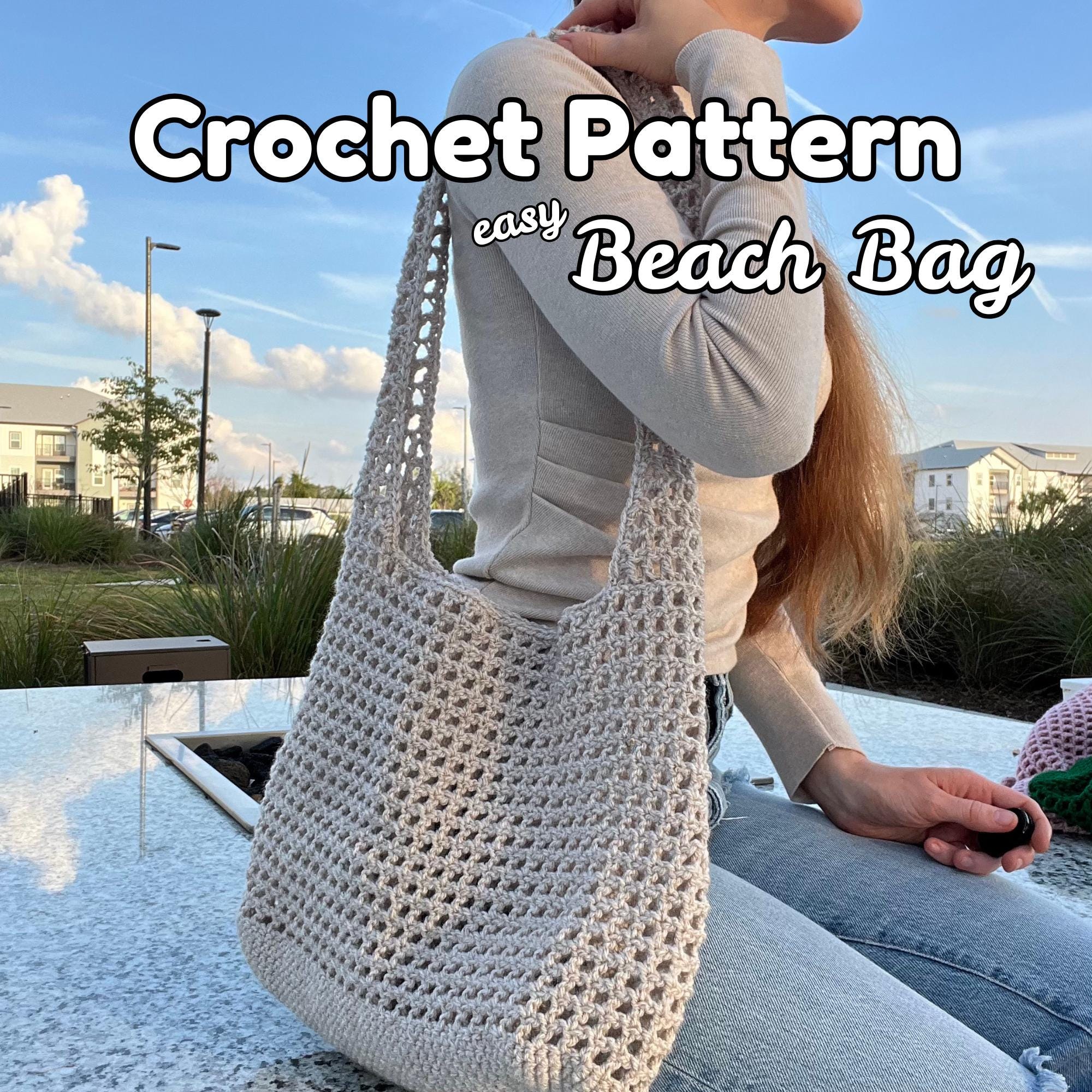 Easy Crochet Beach Bag Pattern – DIY Market Tote, Beginner-friendly ...