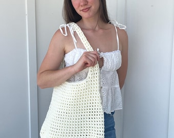 Patrón de bolso de playa a crochet – Bolso de mercado ideal para principiantes (patrón en PDF)
