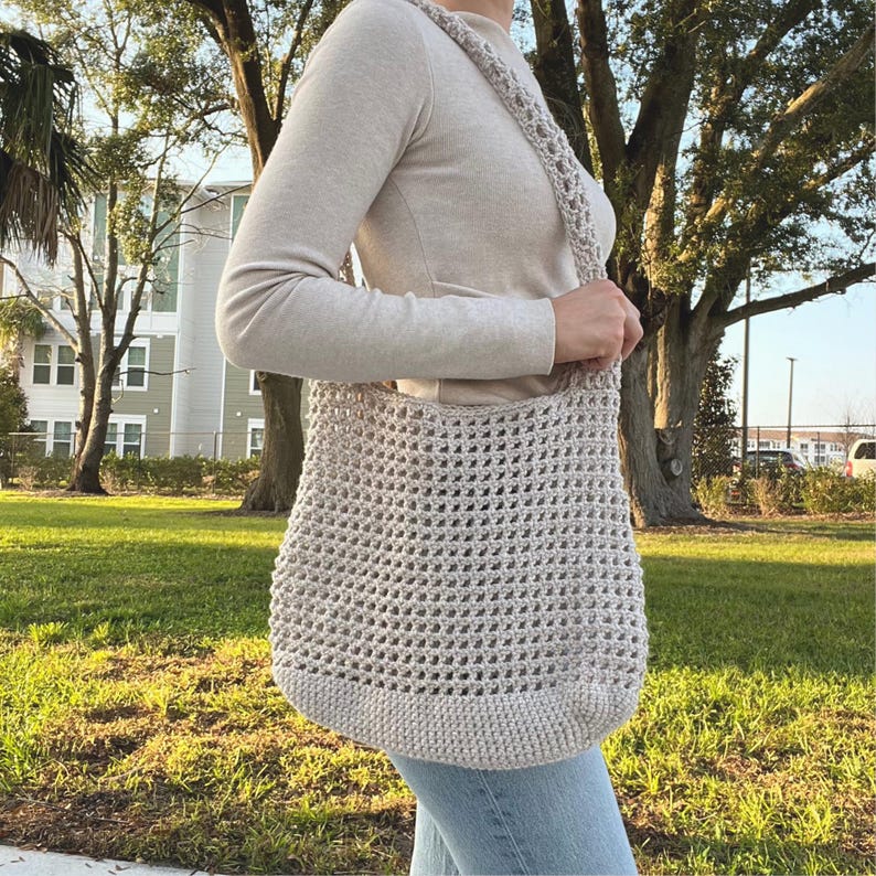 Easy Crochet Beach Bag Pattern – DIY Market Tote, Beginner-friendly ...