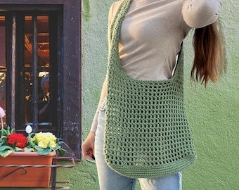 Easy Crochet Beach Bag Pattern – DIY Market Tote, Beginner-Friendly Crochet, Crochet Pattern, DIY Gift Idea
