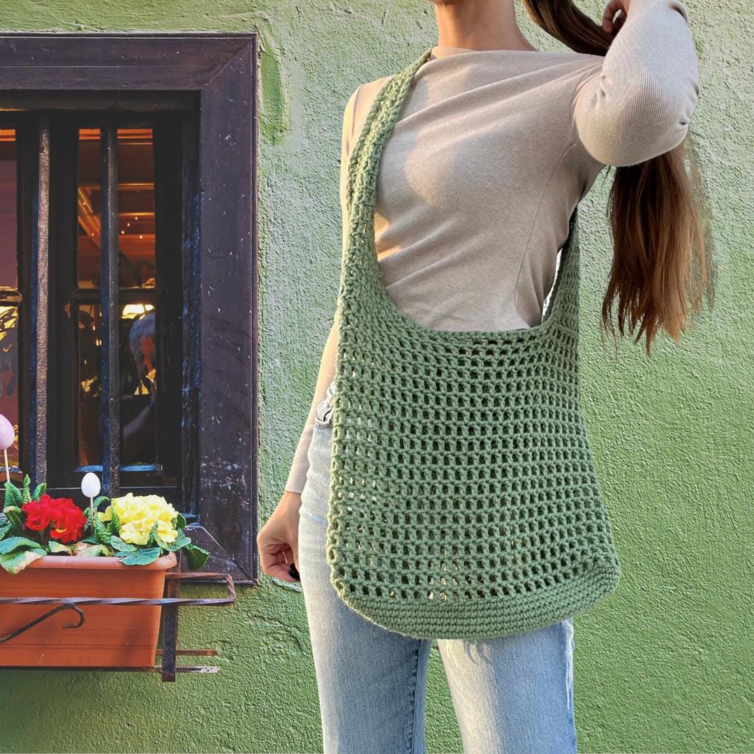Easy Crochet Beach Bag Pattern – DIY Market Tote, Beginner-friendly ...