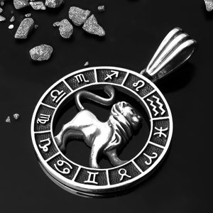 925 Sterling Silver Leo Zodiac Sign Pendant