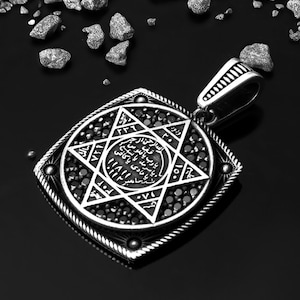 925 Sterling Silver SEAL OF SOLOMON Men&#39;s Pendant