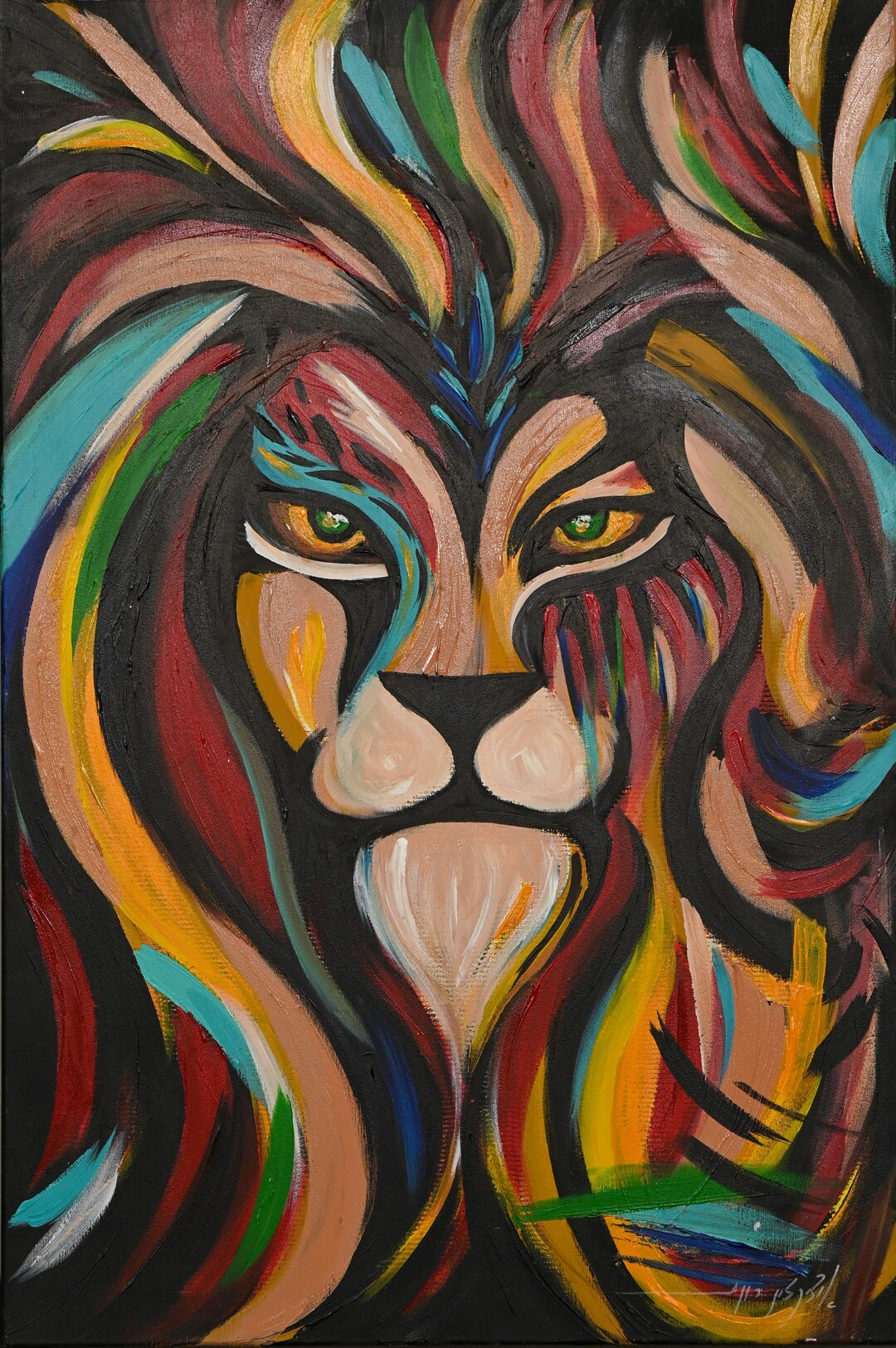 Colorful Lion Canvas Art, Modern Animal Portrait Painting - Etsy