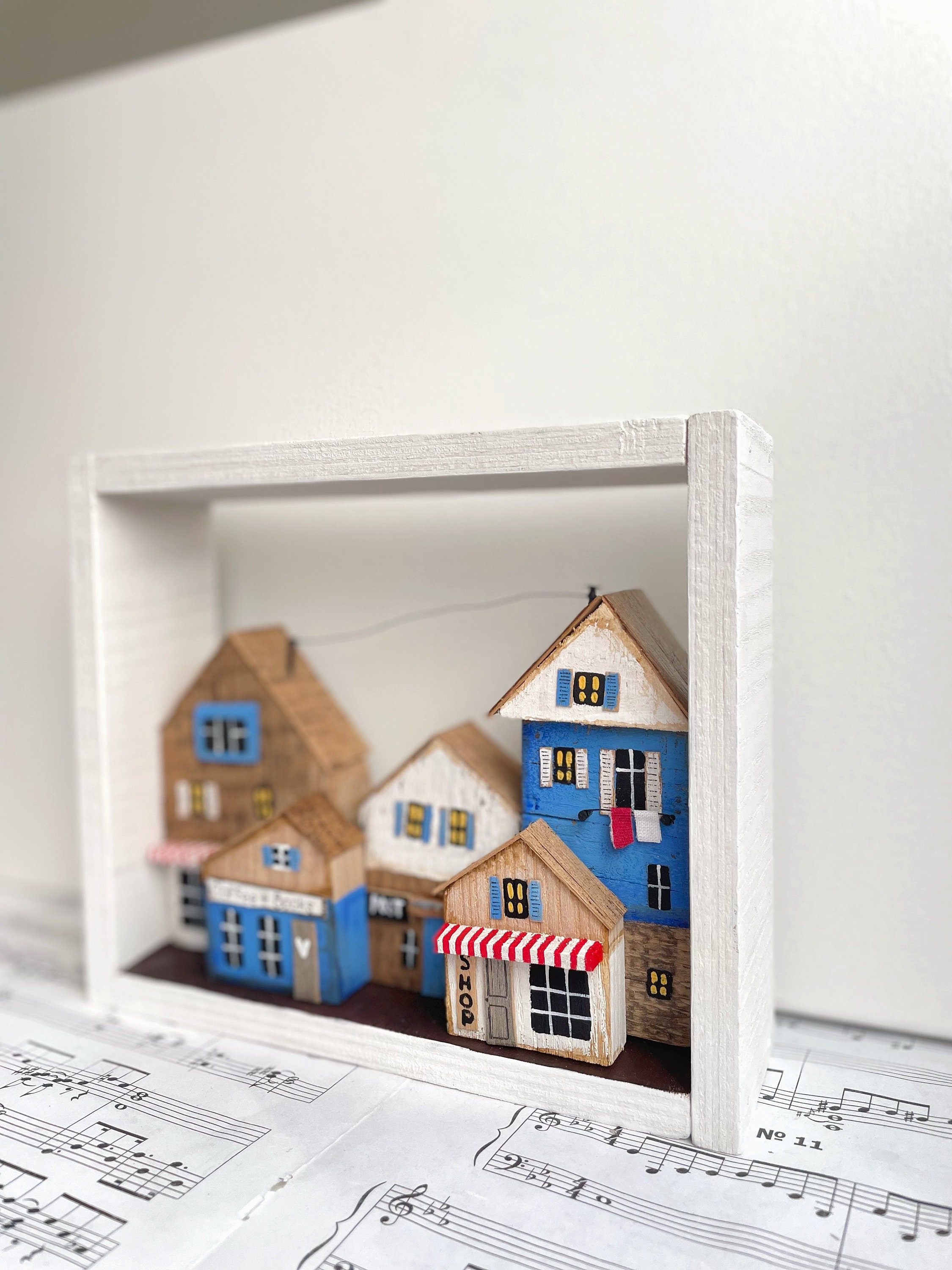 Wooden Miniature Houses, Driftwood Houses Art, Rustic Home Decor
