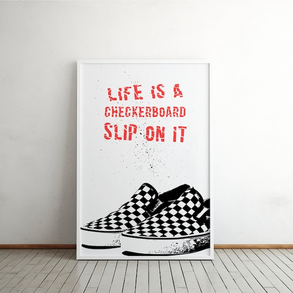 Slip-on Poster | Checkerboard Slip on | Printable poster | Shoes | Vans