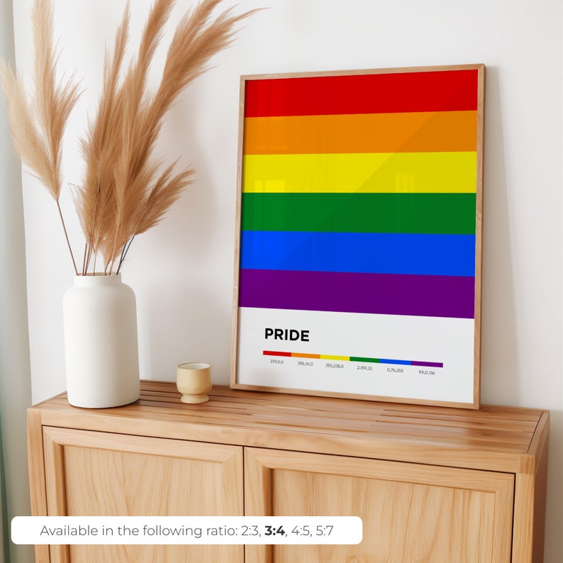 Rainbow Flag Printable Poster | Pride Flag | LGBTQ+ | Wall Art | LGBT ...