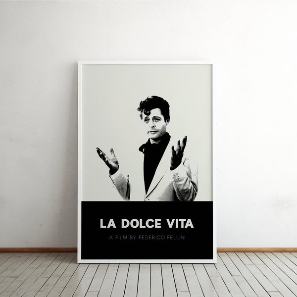 La Dolce Vita Minimal Movie Poster | Cinema Poster | Italian 60's Movie | Federico Fellini | Marcello Mastroianni