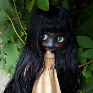 OOAK Custom Blythe Doll a creepy little guardian for your home Handmade art doll