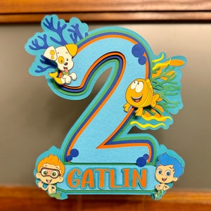 Décoration pour gâteau personnalisée en papier cartonné 3D